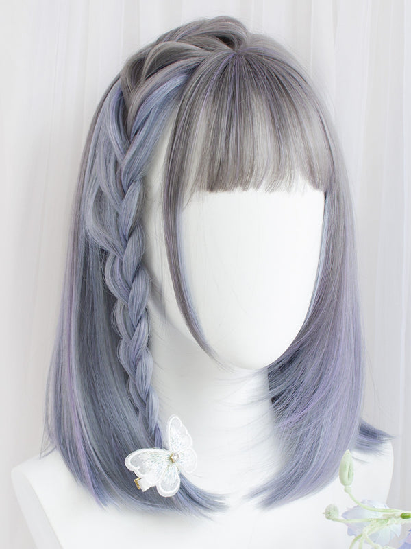 Gradient mixed color short wig YC24413