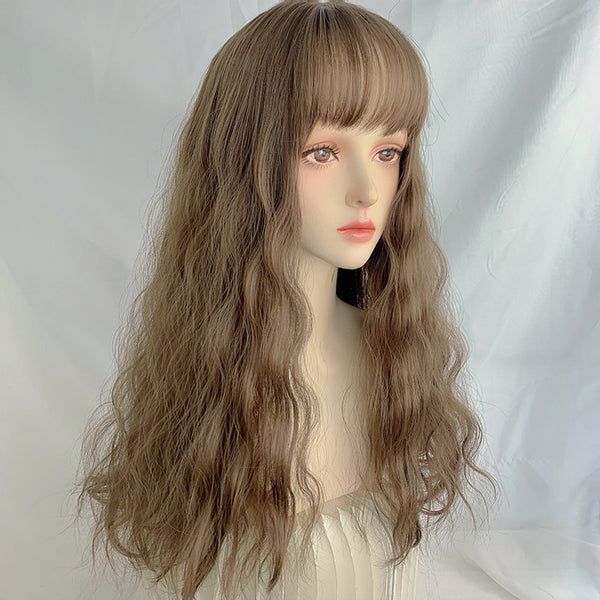 Cute brown daily curly wig YC24557