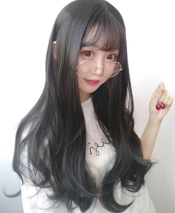 Lolita long curly hair black brown wig YC24332