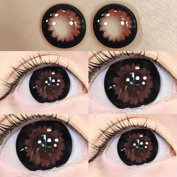 brown black contact lenses (two pieces) yc30942