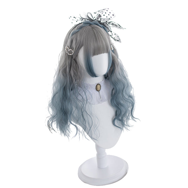 Lolita gray-blue gradient wig YC21597