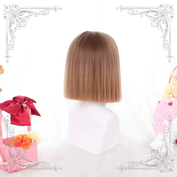 Lolita short straight mixed color wig YC24343