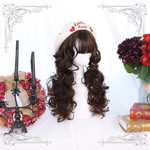 Lolita yellow brown curly wig yc22596