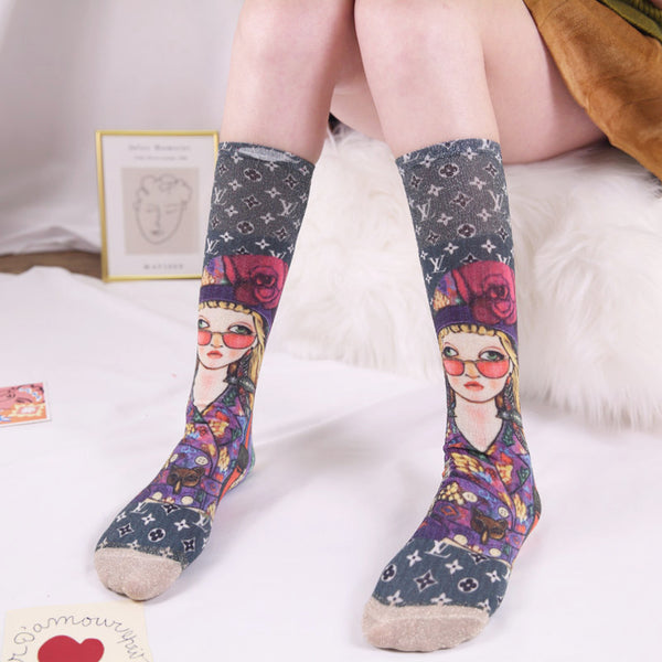 3D painted socks(one pair) YC21640