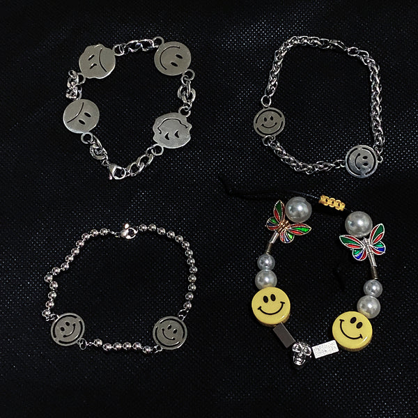 Hip hop smiley couple bracelet yc22686