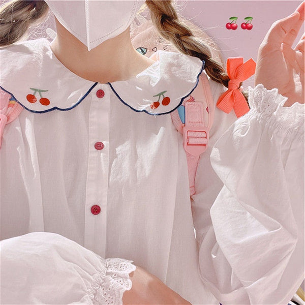 Japanese cherry embroidery shirt yc50138