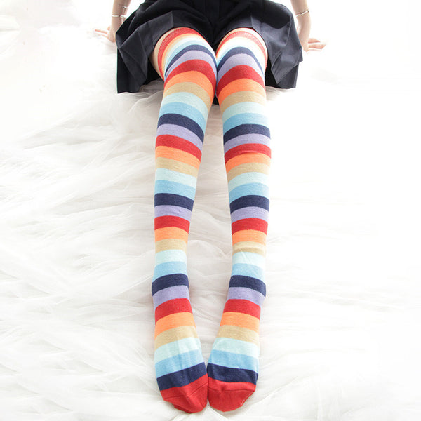 Rainbow over the knee socks YC21694