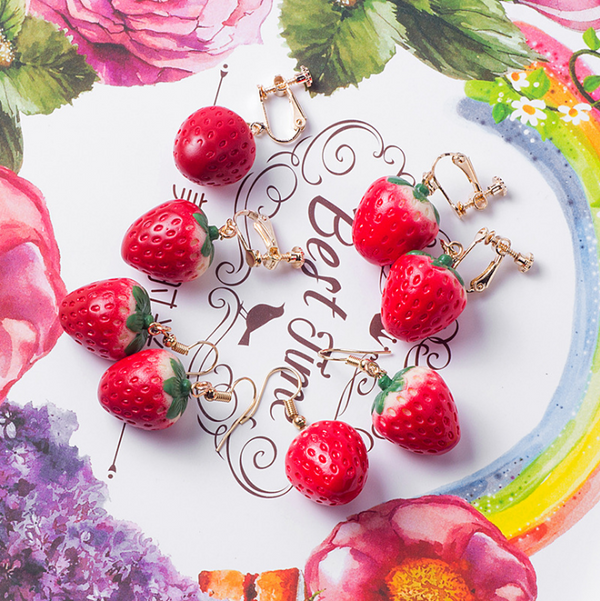 Fruit strawberry earrings yc22796