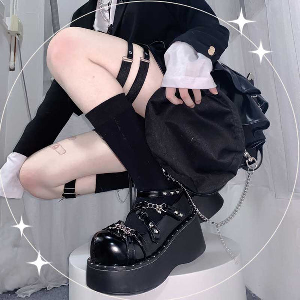 Punk girl goth shoes yc24661