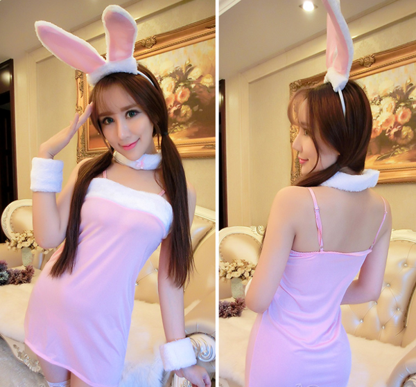 Black/Pink Cute Bunny Cosplay Costume YC20070