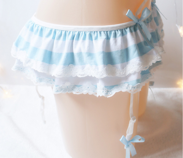 Blue and White Striped Garter YC20106
