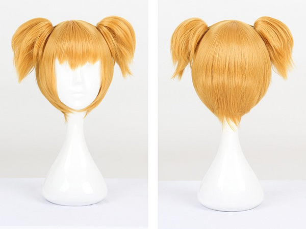 Japanese golden double ponytail cos wig YC20171