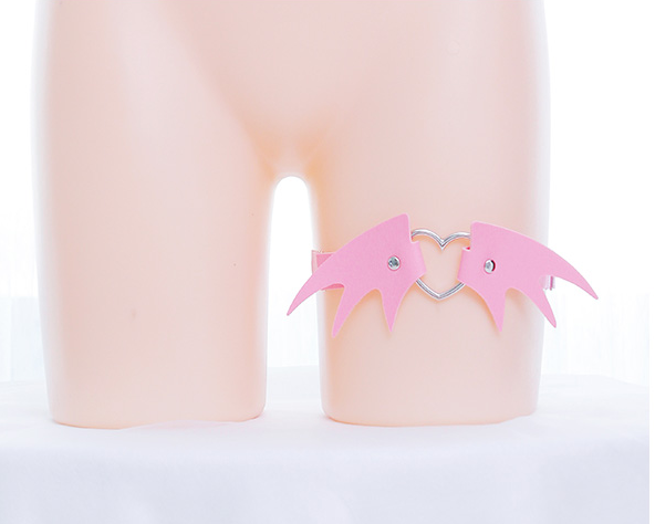 Harajuku leather bat love heart ring YC20188