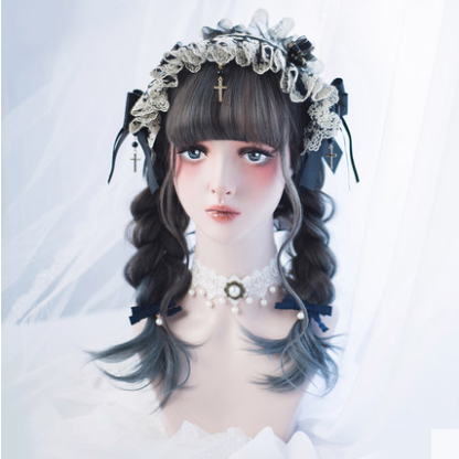 Lolita grey-blue gradient wig YC20322