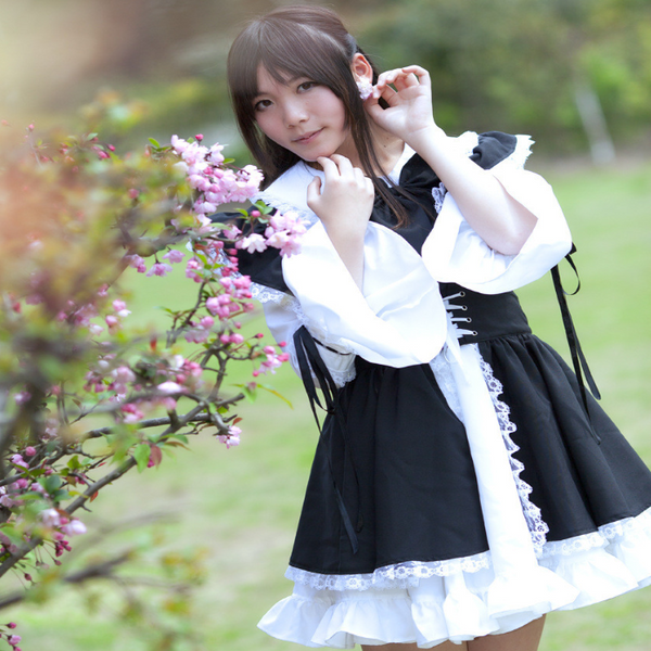 Black and white cosplay maid costume YC20328