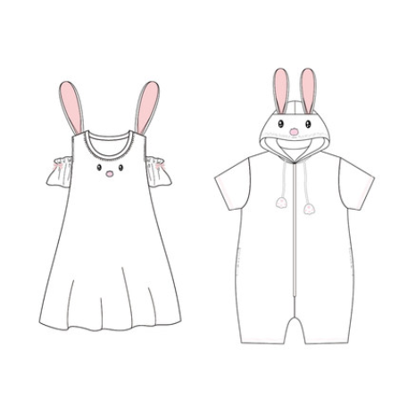 Cute Rabbit Nightdress Pajamas YC20363