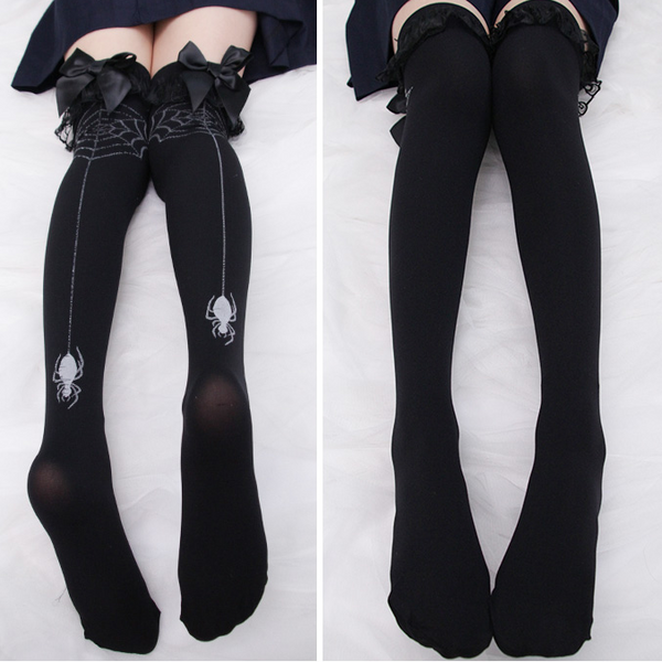 Harajuku sexy lace bow high socks  YC21201