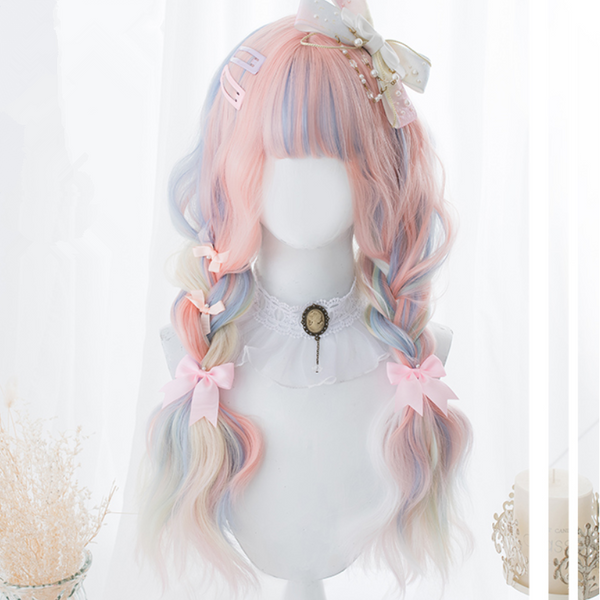 Harajuku  macaron double horsetail wig     YC21413