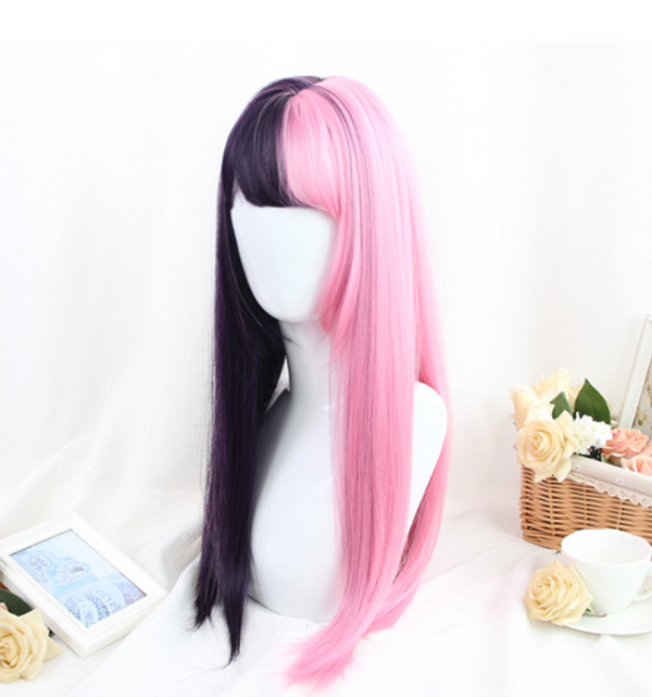 Lolita pink black stitching wig    YC21471