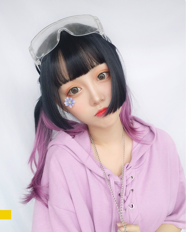 Lolita black purple gradient wig YC21538