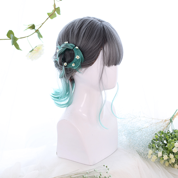 Harajuku gray-green gradient wig YC21658