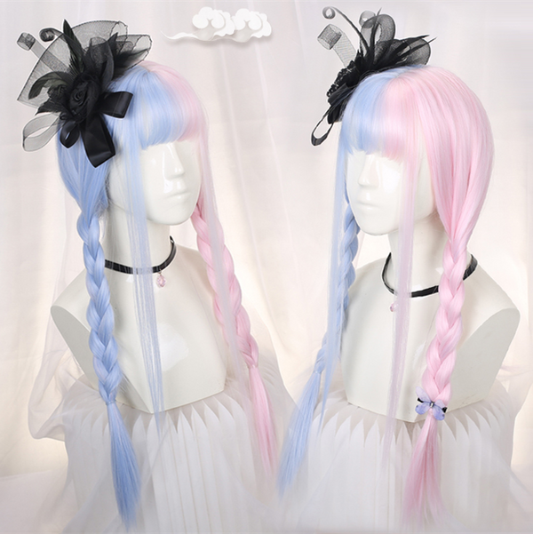 Lolita powder brown stitching wig YC21712