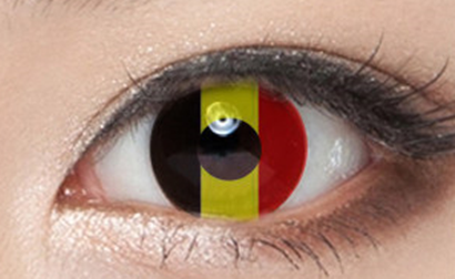 Black yellow red contact lenses (two pieces) YC21757