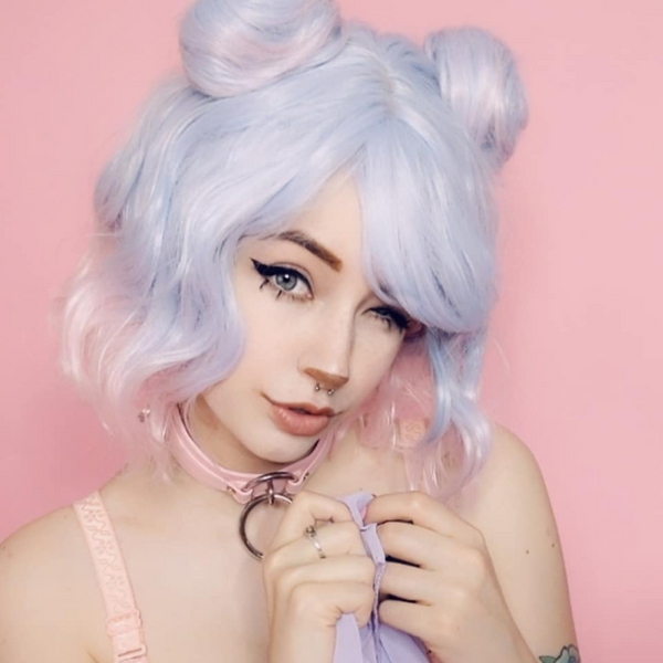 Lolita blue pink mixed wig yc20675