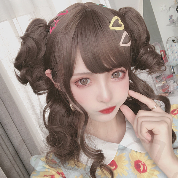 Lolita chocolate color curls + tiger mouth clip YC22001