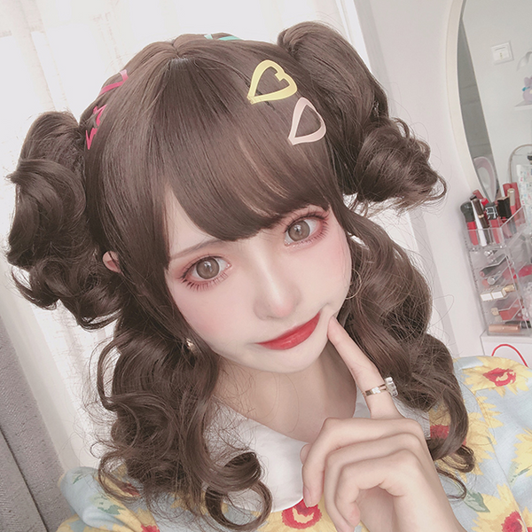 Lolita chocolate color curls + tiger mouth clip YC22001