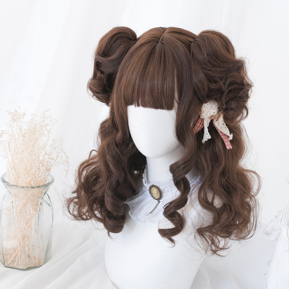 Lolita chocolate color curls + tiger mouth clip YC22001