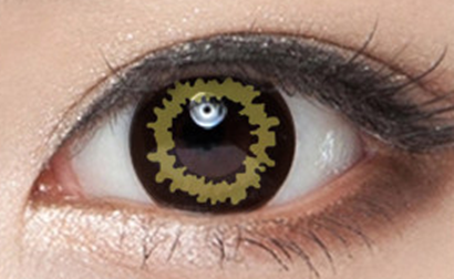 Black and yellow contact lenses (two pieces) YC22020
