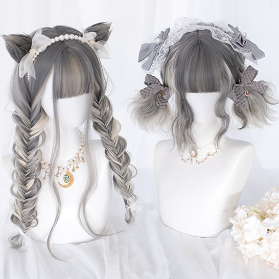Lolita sisters mixed color wig + cat ears YC22104