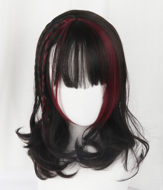 Lolita black red wig yc22247