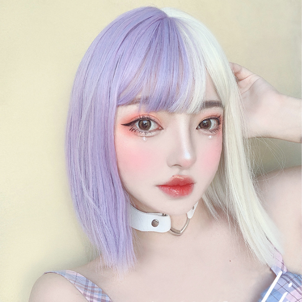 Purple White Gradient Wig yc22281