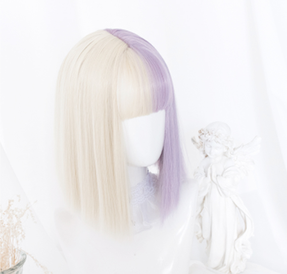 Purple White Gradient Wig yc22281