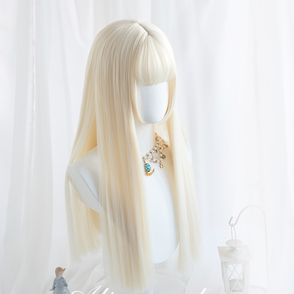 Lolita gold white straight hair wig yc22296
