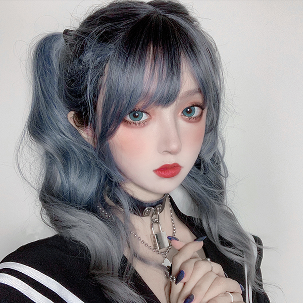 lolita blue gray gradient wig yc22645