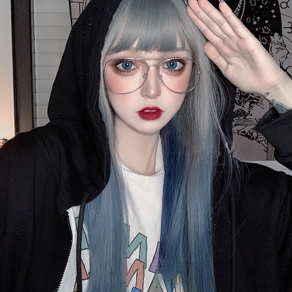 Blue Gray Gradient Wig yc22647
