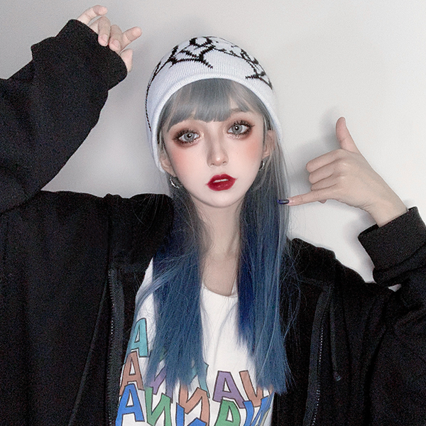 Blue Gray Gradient Wig yc22647