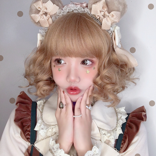 lolita short curly hair wig yc22696
