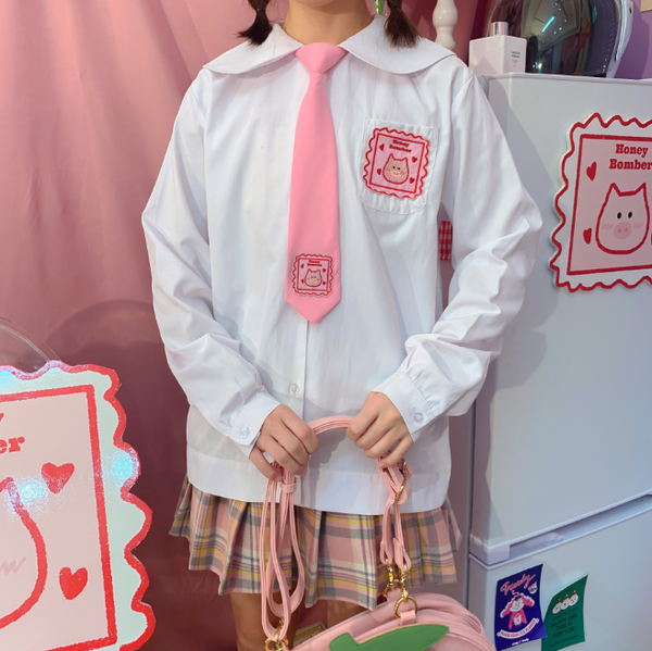 Japanese cute pink tie yc22701