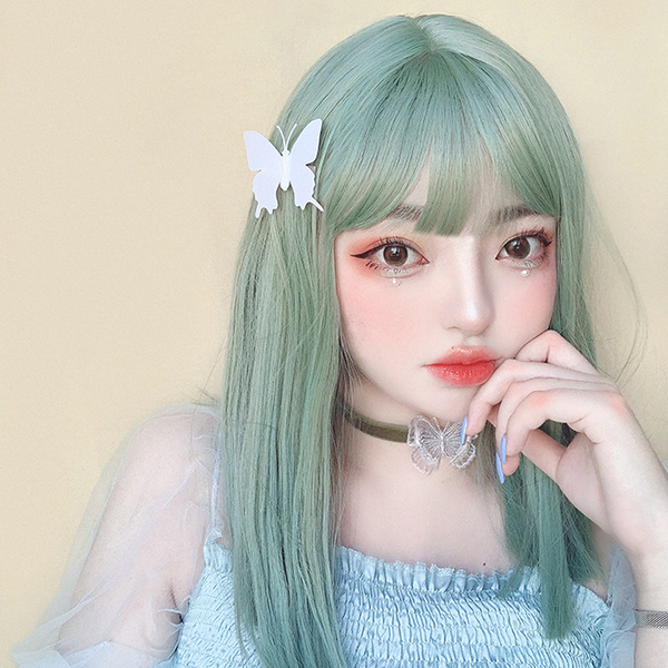 Lolita Grey Green Wig yc22746