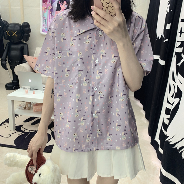 Cute rabbit print shirt yc22752