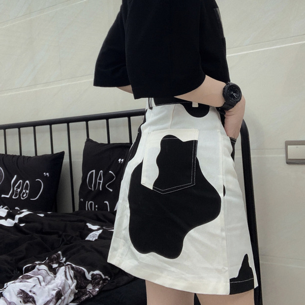 Cow High Waist Skirt yc22753