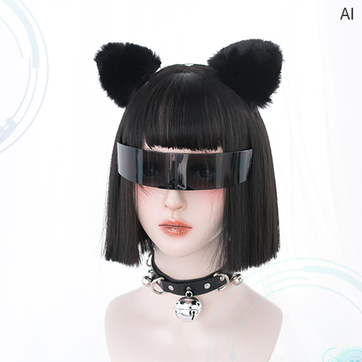 Harajuku black short hair wig yc22760