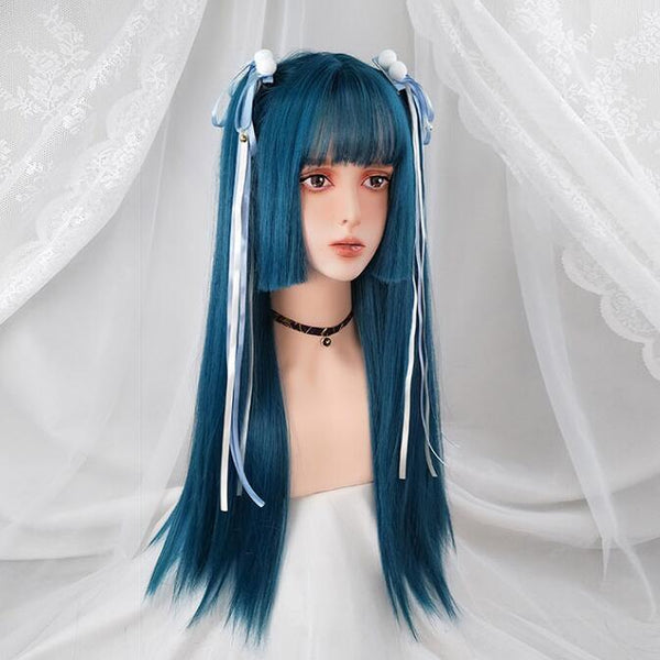 lolita blue air bangs wig yc22828