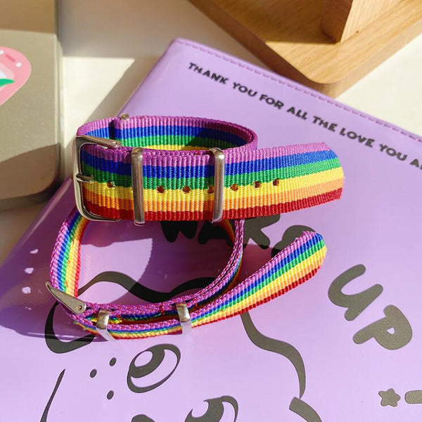 Japanese style rainbow braided bracelet yc23296