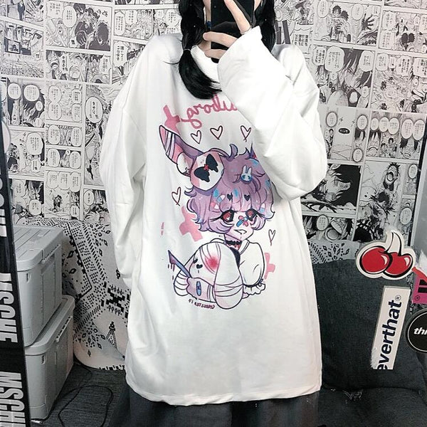 Harajuku cartoon print casual T-shirt yc23649