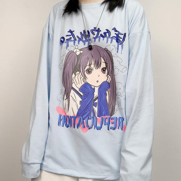 Japanese cute printed casual T-shirt yc23675